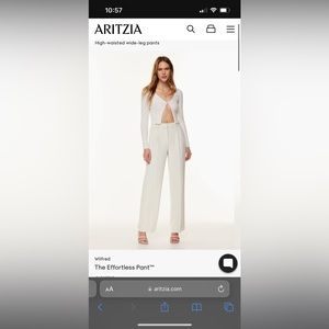 NWT Aritzia Wilfred Effortless Pant Matte Pearl